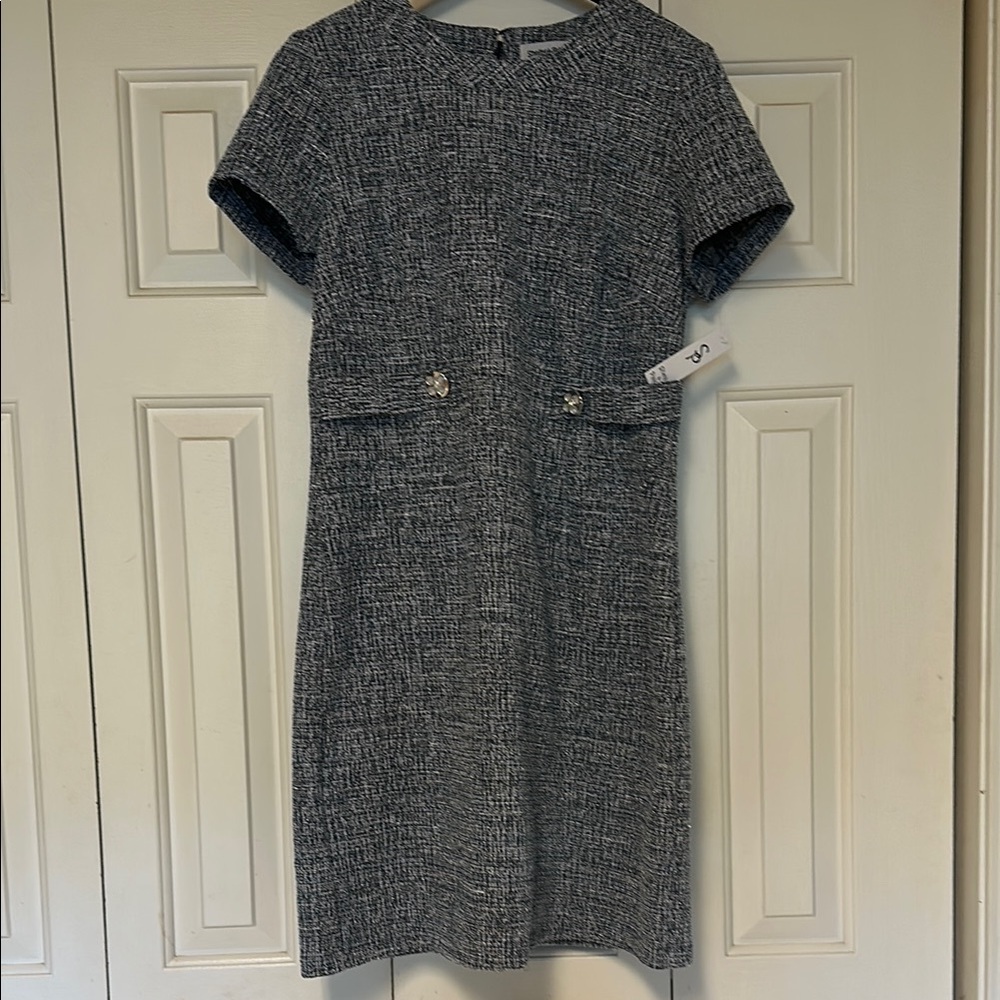 Shelby & Palmer Gray Sheath Midi Dress